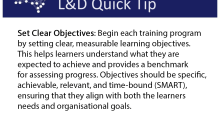 Learning & Development Tip - Set Clear Objectives