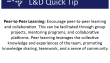 L&D Tip: Peer-to-Peer learning